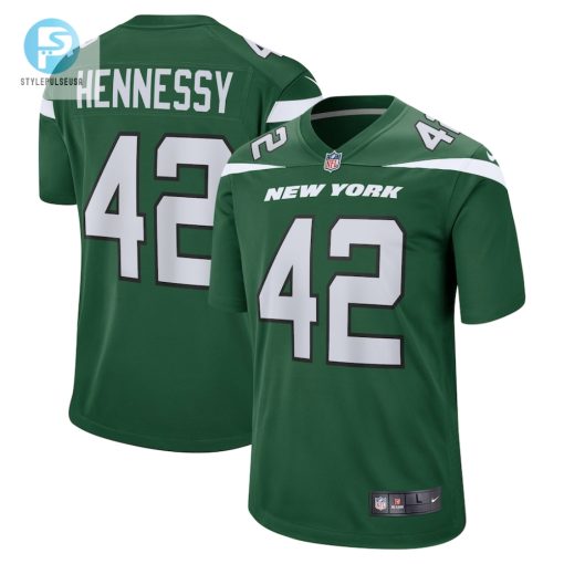Mens New York Jets Thomas Hennessy Nike Gotham Green Game Jersey stylepulseusa 1