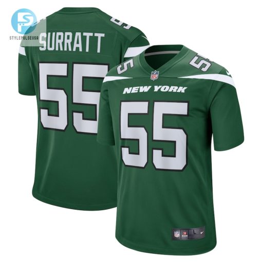 Mens New York Jets Chazz Surratt Nike Gotham Green Game Player Jersey stylepulseusa 1