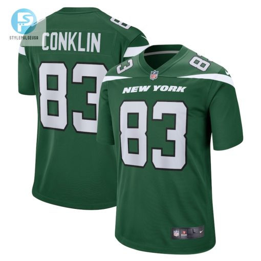 Mens New York Jets Tyler Conklin Nike Gotham Green Game Jersey stylepulseusa 1