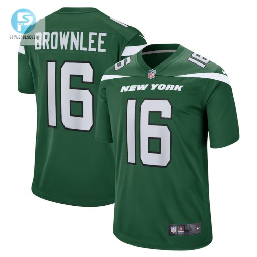 Mens New York Jets Jason Brownlee Nike Gotham Green Game Jersey stylepulseusa 1