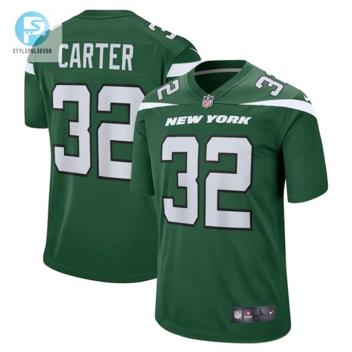 Mens New York Jets Michael Carter Nike Gotham Green Game Jersey stylepulseusa 1