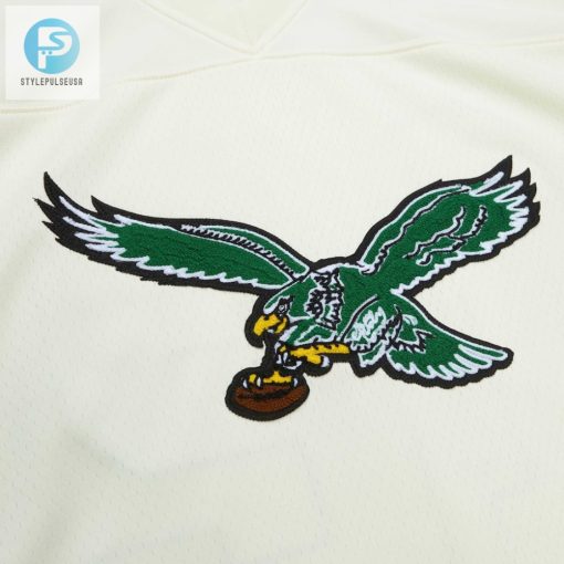 Mens Philadelphia Eagles Randall Cunningham Mitchell Ness Cream Chainstitch Legacy Jersey stylepulseusa 1 3