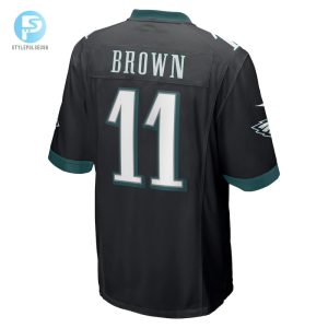 Mens Philadelphia Eagles A.J. Brown Nike Black Game Jersey stylepulseusa 1 2