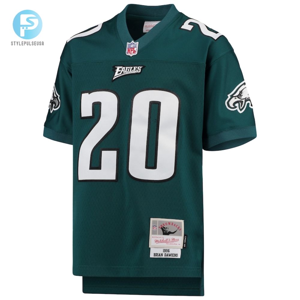 Youth Philadelphia Eagles Brian Dawkins Mitchell  Ness Midnight Green 2004 Legacy Retired Player Jersey 