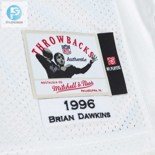 Mens Philadelphia Eagles 1996 Brian Dawkins Mitchell Ness White Authentic Throwback Retired Player Jersey stylepulseusa 1 4