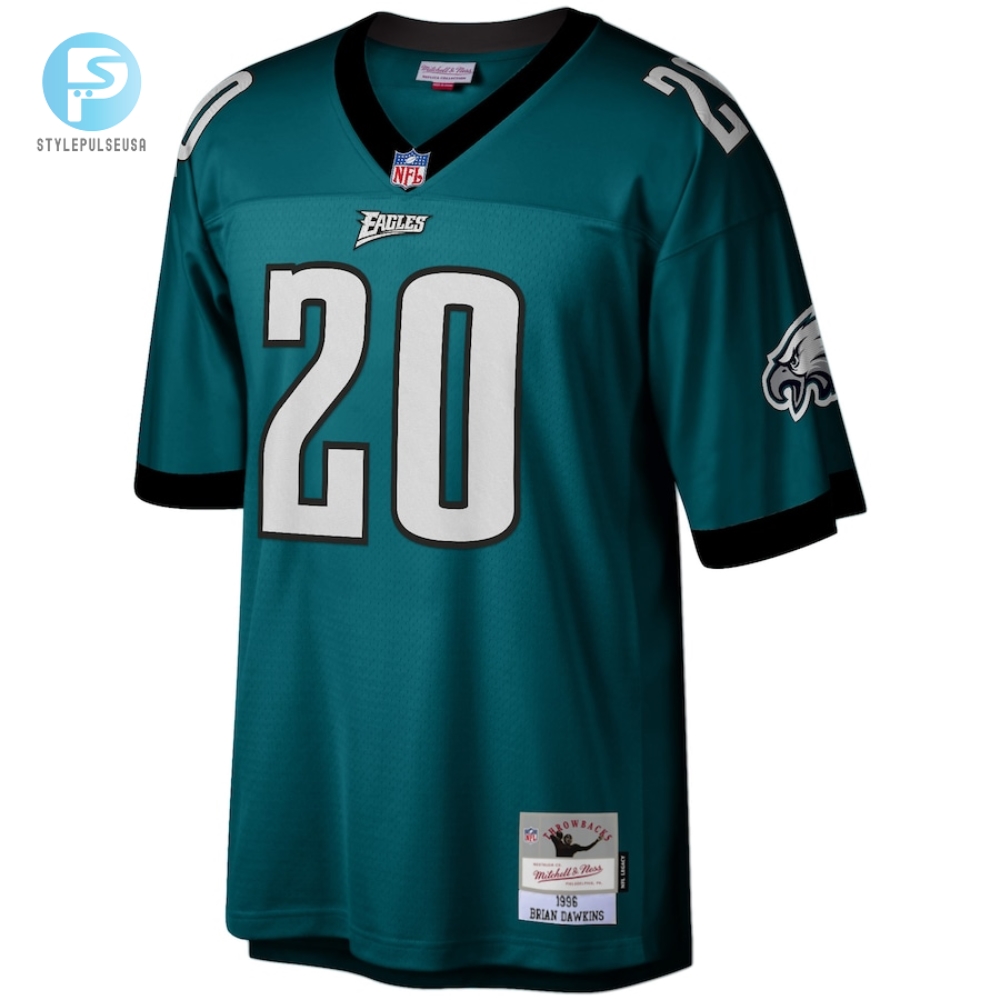 Mens Philadelphia Eagles Brian Dawkins Mitchell  Ness Green Legacy Replica Jersey 