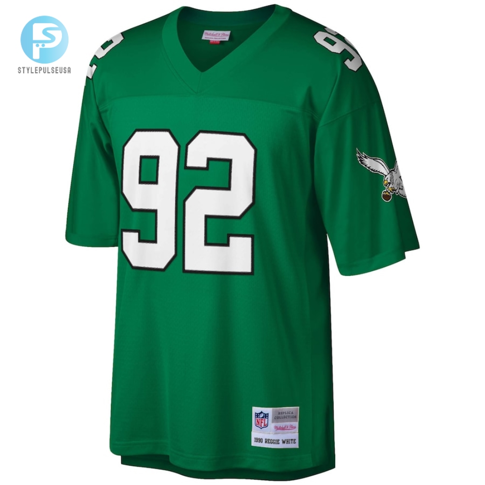 Mens Philadelphia Eagles Reggie White Mitchell  Ness Kelly Green Legacy Replica Jersey 