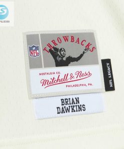 Mens Philadelphia Eagles Brian Dawkins Mitchell Ness Cream Chainstitch Legacy Jersey stylepulseusa 1 4