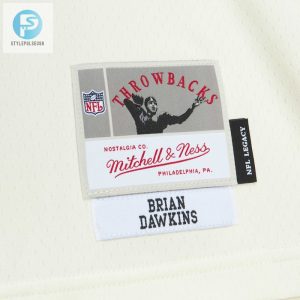 Mens Philadelphia Eagles Brian Dawkins Mitchell Ness Cream Chainstitch Legacy Jersey stylepulseusa 1 9