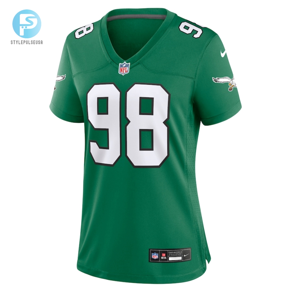 Womens Philadelphia Eagles Jalen Carter Nike Kelly Green Alternate Game Jersey 