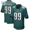 Mens Philadelphia Eagles Jerome Brown Nike Midnight Green Game Retired Player Jersey stylepulseusa 1