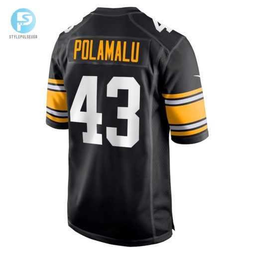 Mens Pittsburgh Steelers Troy Polamalu Nike Black Retired Player Jersey stylepulseusa 1 2