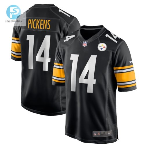 Mens Pittsburgh Steelers George Pickens Nike Black Game Player Jersey stylepulseusa 1