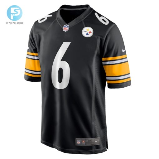 Mens Pittsburgh Steelers Patrick Queen Nike Black Game Player Jersey stylepulseusa 1 1