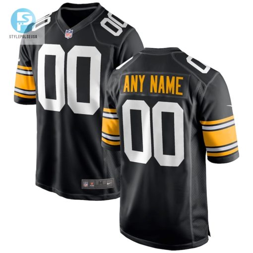 Mens Pittsburgh Steelers Nike Black Alternate Custom Game Jersey stylepulseusa 1 3