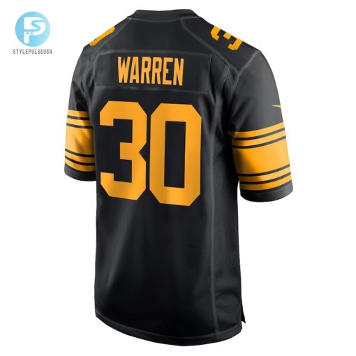 Mens Pittsburgh Steelers Jaylen Warren Nike Black Alternate Game Jersey stylepulseusa 1 2