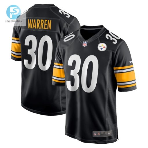 Mens Pittsburgh Steelers Jaylen Warren Nike Black Game Player Jersey stylepulseusa 1