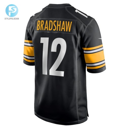 Mens Pittsburgh Steelers Terry Bradshaw Nike Black Retired Player Game Jersey stylepulseusa 1 2
