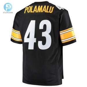 Mens Pittsburgh Steelers Troy Polamalu Mitchell Ness Black Big Tall 2005 Retired Player Replica Jersey stylepulseusa 1 2