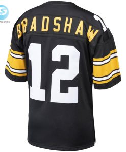 Mens Pittsburgh Steelers Terry Bradshaw Mitchell Ness Black Authentic Throwback Retired Player Jersey stylepulseusa 1 2