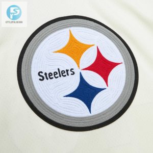 Mens Pittsburgh Steelers Troy Polamalu Mitchell Ness Cream Chainstitch Legacy Jersey stylepulseusa 1 3