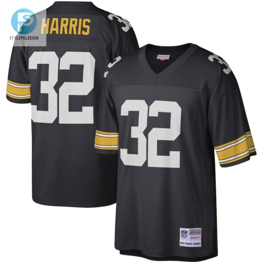 Mens Pittsburgh Steelers Franco Harris Mitchell Ness Black Legacy Replica Jersey stylepulseusa 1