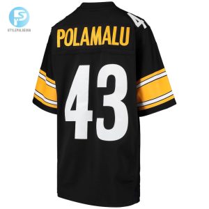 Youth Pittsburgh Steelers Troy Polamalu Mitchell Ness Black 2005 Gridiron Classics Retired Player Legacy Jersey stylepulseusa 1 2