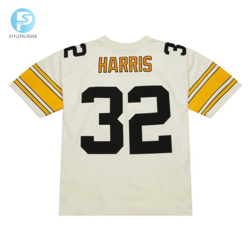Mens Pittsburgh Steelers Franco Harris Mitchell Ness Cream Chainstitch Legacy Jersey stylepulseusa 1 2