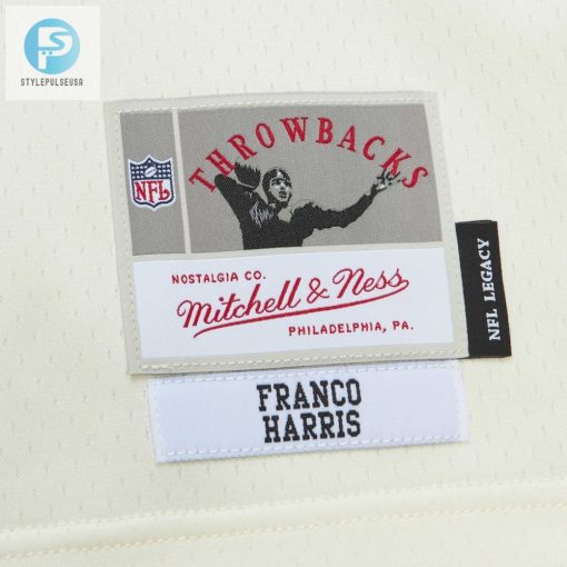 Mens Pittsburgh Steelers Franco Harris Mitchell Ness Cream Chainstitch Legacy Jersey stylepulseusa 1 4