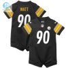 Infant Pittsburgh Steelers T.J. Watt Nike Black Game Romper Jersey stylepulseusa 1