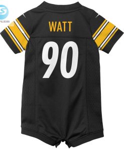Infant Pittsburgh Steelers T.J. Watt Nike Black Game Romper Jersey stylepulseusa 1 2