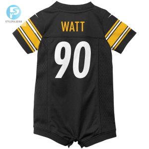 Infant Pittsburgh Steelers T.J. Watt Nike Black Game Romper Jersey stylepulseusa 1 2