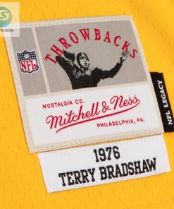 Mens Pittsburgh Steelers Terry Bradshaw Mitchell Ness Blackgold 1976 Split Legacy Replica Jersey stylepulseusa 1 3