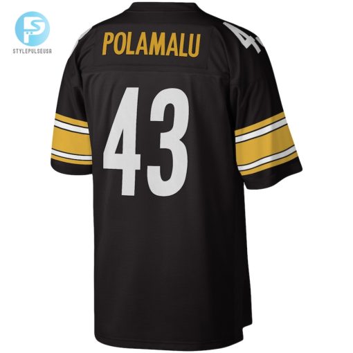 Mens Pittsburgh Steelers Troy Polamalu Mitchell Ness Black Legacy Replica Jersey stylepulseusa 1 2