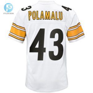 Youth Pittsburgh Steelers Troy Polamalu Mitchell Ness White 2005 Retired Player Legacy Jersey stylepulseusa 1 2