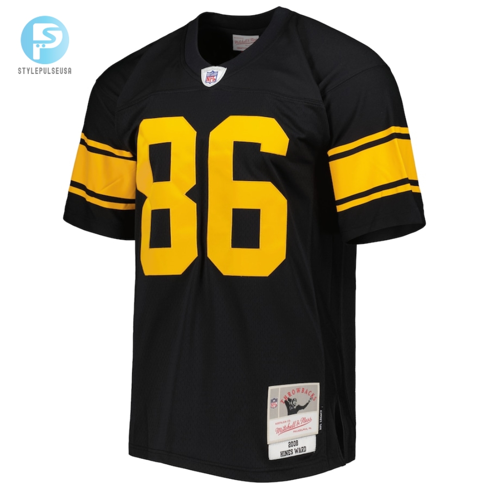 Mens Pittsburgh Steelers Hines Ward Mitchell  Ness Black Legacy Replica Jersey 