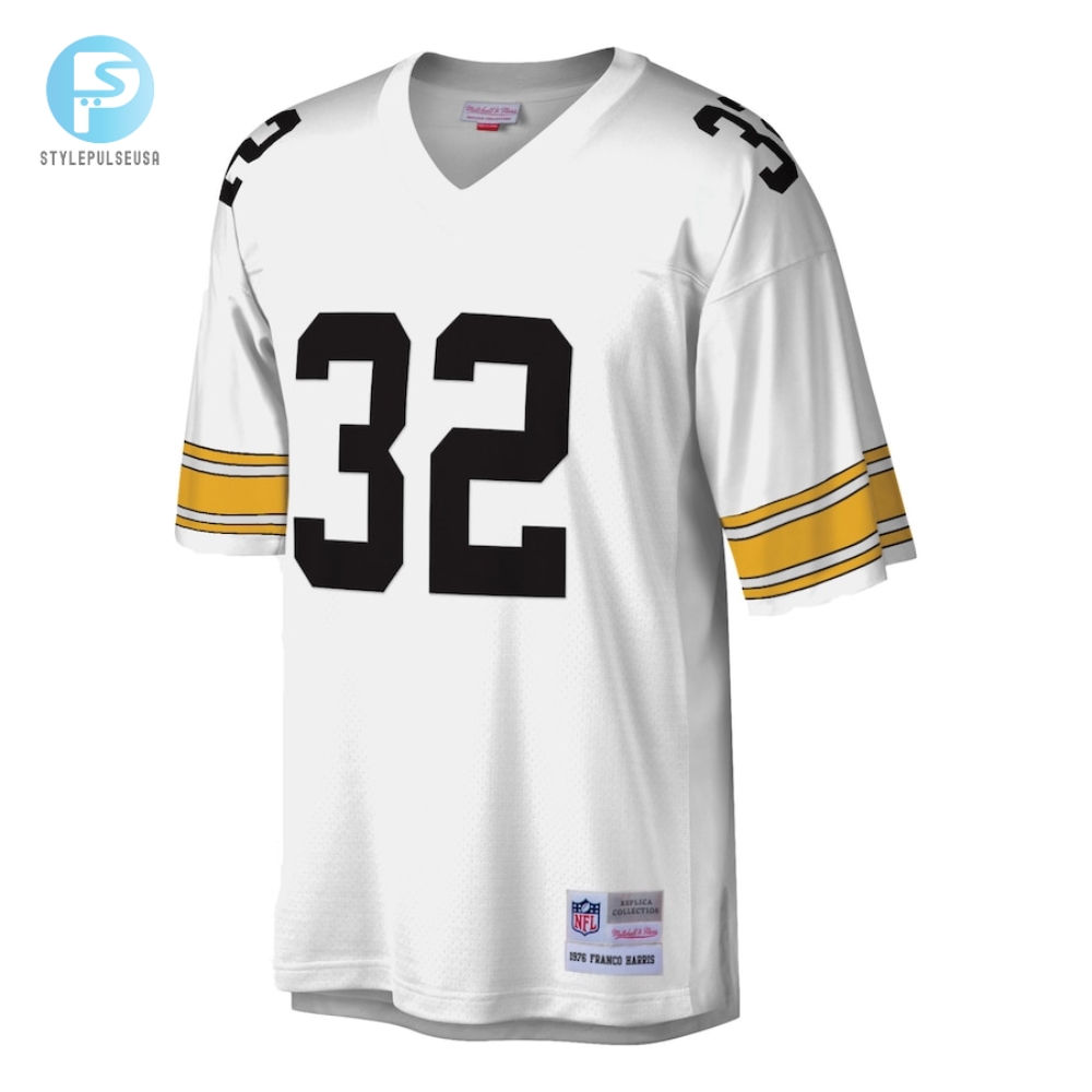 Mens Pittsburgh Steelers Franco Harris Mitchell  Ness White Legacy Replica Jersey 