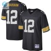 Mens Pittsburgh Steelers Terry Bradshaw Mitchell Ness Black Legacy Replica Jersey stylepulseusa 1