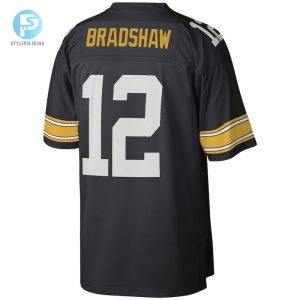 Mens Pittsburgh Steelers Terry Bradshaw Mitchell Ness Black Legacy Replica Jersey stylepulseusa 1 2