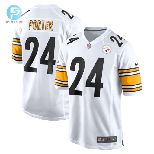 Mens Pittsburgh Steelers Joey Porter Jr. Nike White Away Game Jersey stylepulseusa 1