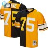 Mens Pittsburgh Steelers Joe Greene Mitchell Ness Blackgold 1976 Split Legacy Replica Jersey stylepulseusa 1