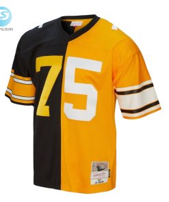 Mens Pittsburgh Steelers Joe Greene Mitchell Ness Blackgold 1976 Split Legacy Replica Jersey stylepulseusa 1 1