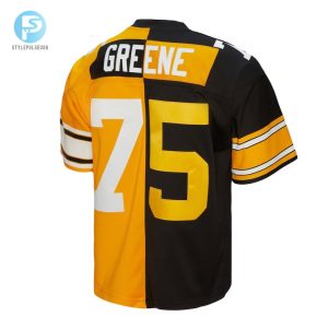 Mens Pittsburgh Steelers Joe Greene Mitchell Ness Blackgold 1976 Split Legacy Replica Jersey stylepulseusa 1 2