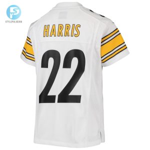 Youth Pittsburgh Steelers Najee Harris Nike White Game Jersey stylepulseusa 1 2