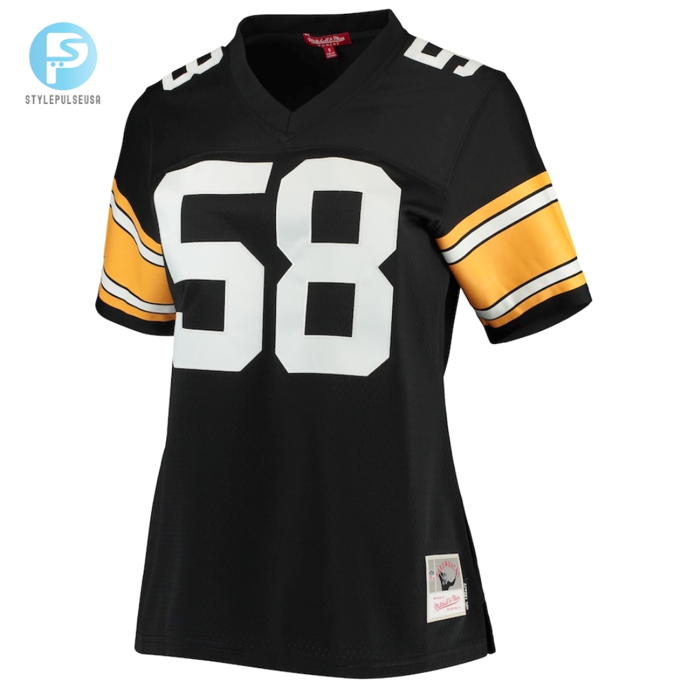 Womens Pittsburgh Steelers Jack Lambert Mitchell  Ness Black Legacy Replica Player Jersey 