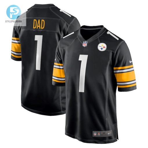 Mens Pittsburgh Steelers Number 1 Dad Nike Black Game Jersey stylepulseusa 1