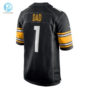 Mens Pittsburgh Steelers Number 1 Dad Nike Black Game Jersey stylepulseusa 1 2