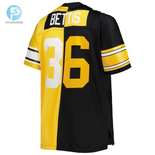 Mens Pittsburgh Steelers Jerome Bettis Mitchell Ness Blackgold Big Tall Split Legacy Retired Player Replica Jersey stylepulseusa 1 2