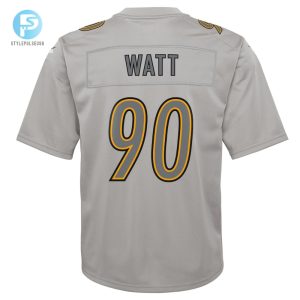 Youth Pittsburgh Steelers T.J. Watt Nike Gray Atmosphere Game Jersey stylepulseusa 1 2