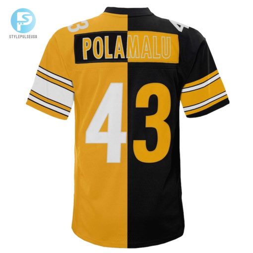 Youth Pittsburgh Steelers Troy Polamalu Mitchell Ness Blackgold Split Legacy Jersey stylepulseusa 1 2